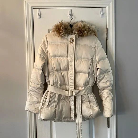 Coach Jackets Coats Coach Puffer Down Hooded Winter Coat With Coyote Fur Champaign Cream Color Poshmark